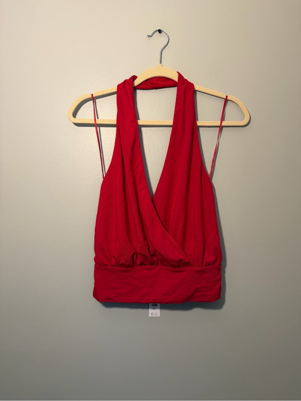 Garage Red Wrap Halter Top